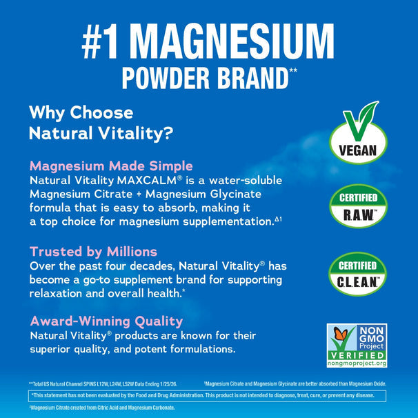 MAXCALM Powder Raspberry-Lemon, 16 oz (453 g) Powder