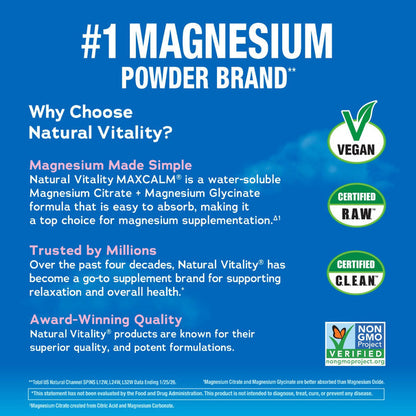 MAXCALM Powder Raspberry-Lemon, 16 oz (453 g) Powder